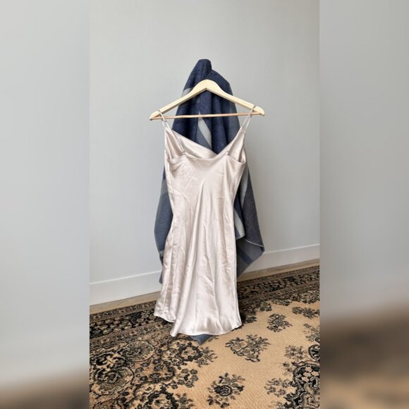 Dynamite Cream Satin Slip Dress Size XS – Chic & Elegant - Picture 2 of 5